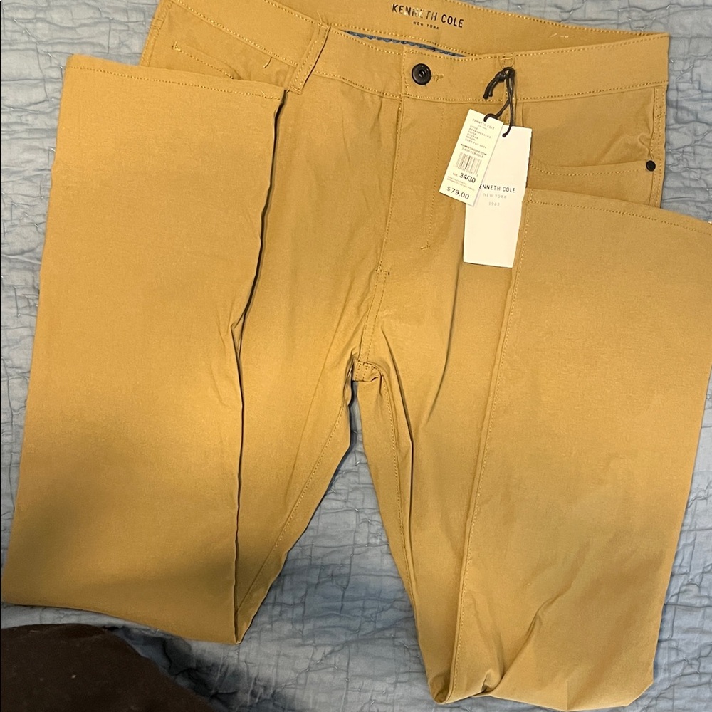 NWT Men’s Kenneth Cole Reaction Slim Fit Tech Chino 34x30